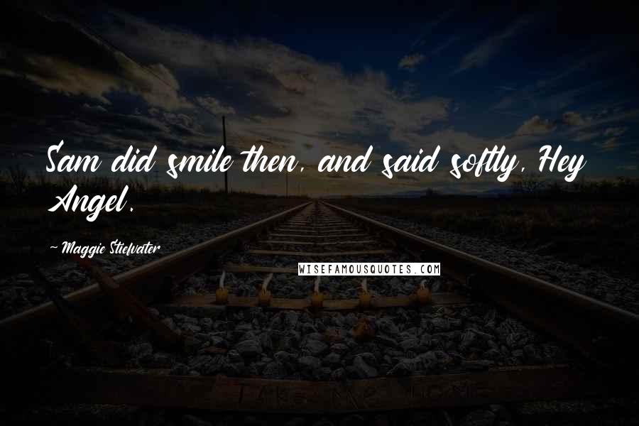 Maggie Stiefvater Quotes: Sam did smile then, and said softly, Hey Angel.