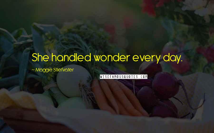 Maggie Stiefvater Quotes: She handled wonder every day.