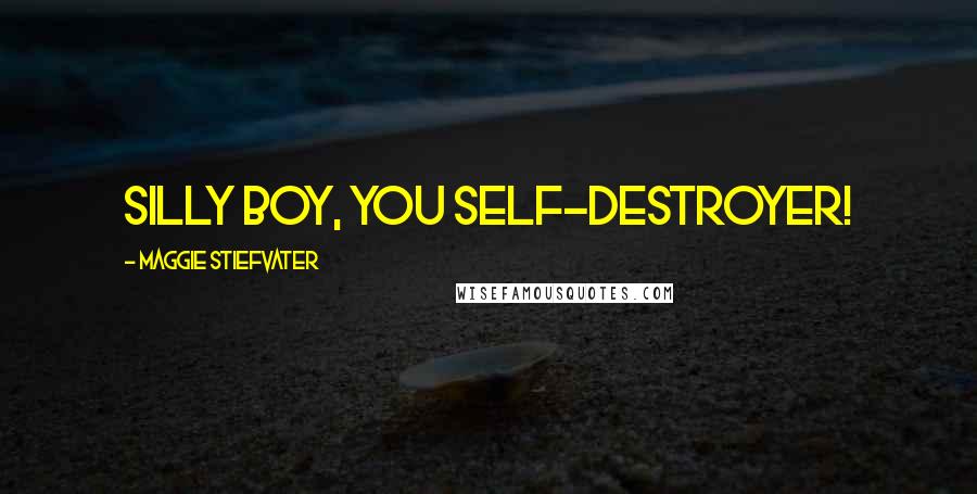 Maggie Stiefvater Quotes: Silly boy, you self-destroyer!