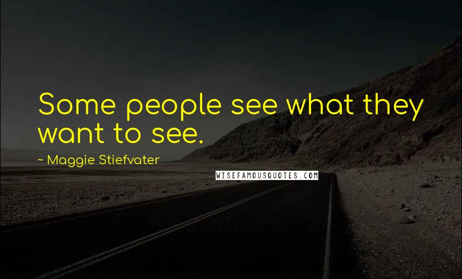 Maggie Stiefvater Quotes: Some people see what they want to see.