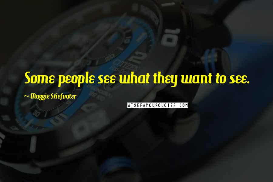 Maggie Stiefvater Quotes: Some people see what they want to see.