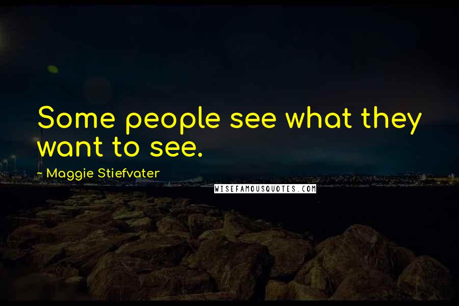 Maggie Stiefvater Quotes: Some people see what they want to see.