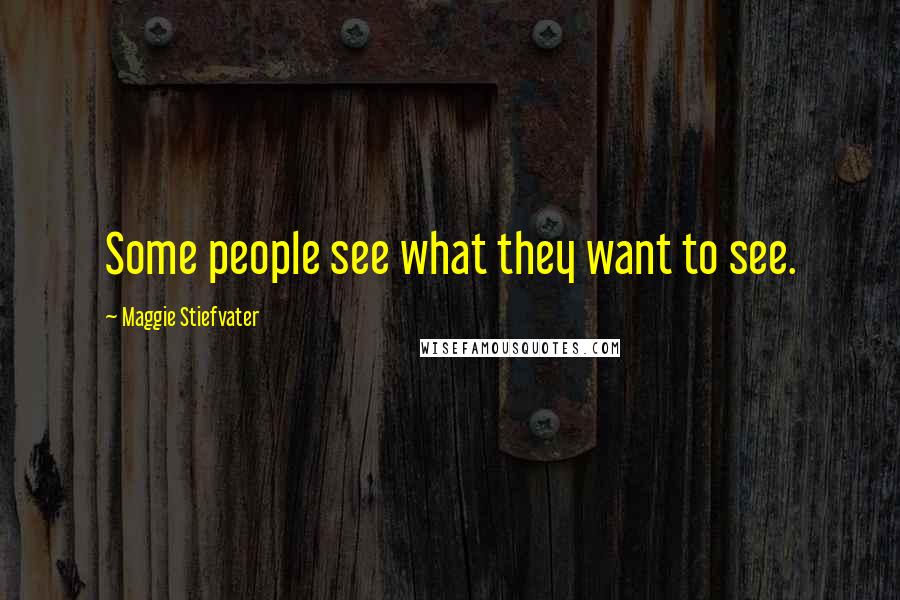 Maggie Stiefvater Quotes: Some people see what they want to see.