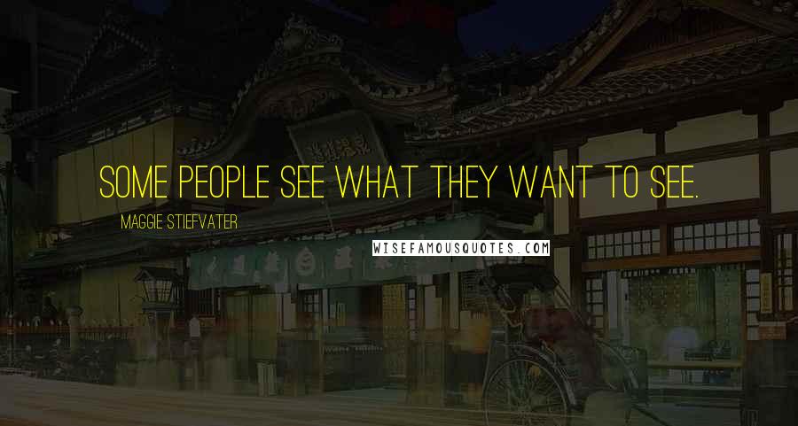 Maggie Stiefvater Quotes: Some people see what they want to see.