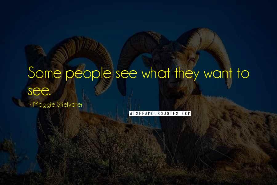 Maggie Stiefvater Quotes: Some people see what they want to see.