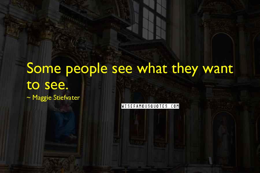 Maggie Stiefvater Quotes: Some people see what they want to see.