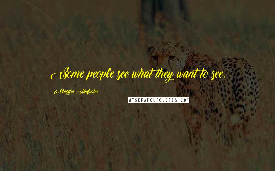 Maggie Stiefvater Quotes: Some people see what they want to see.