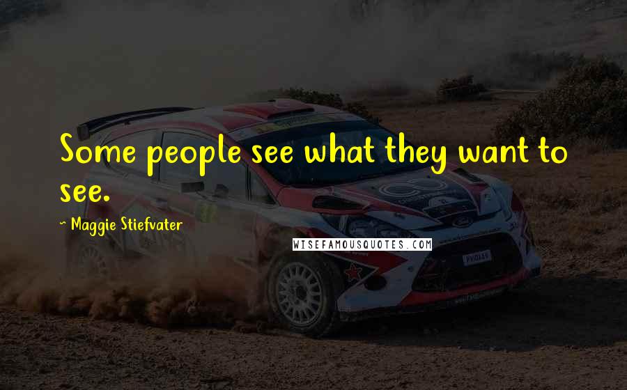 Maggie Stiefvater Quotes: Some people see what they want to see.