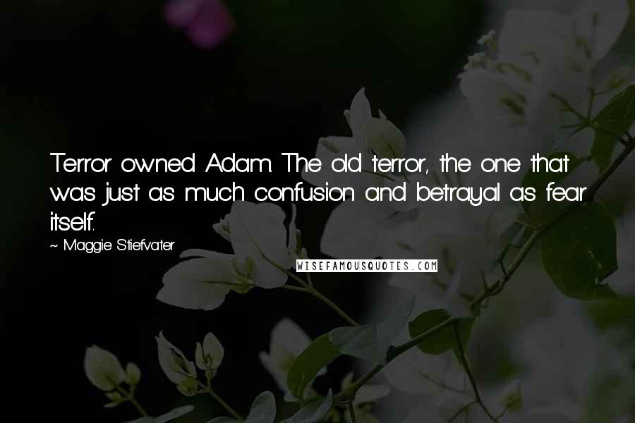 Maggie Stiefvater Quotes: Terror owned Adam. The old terror, the one that was just as much confusion and betrayal as fear itself.