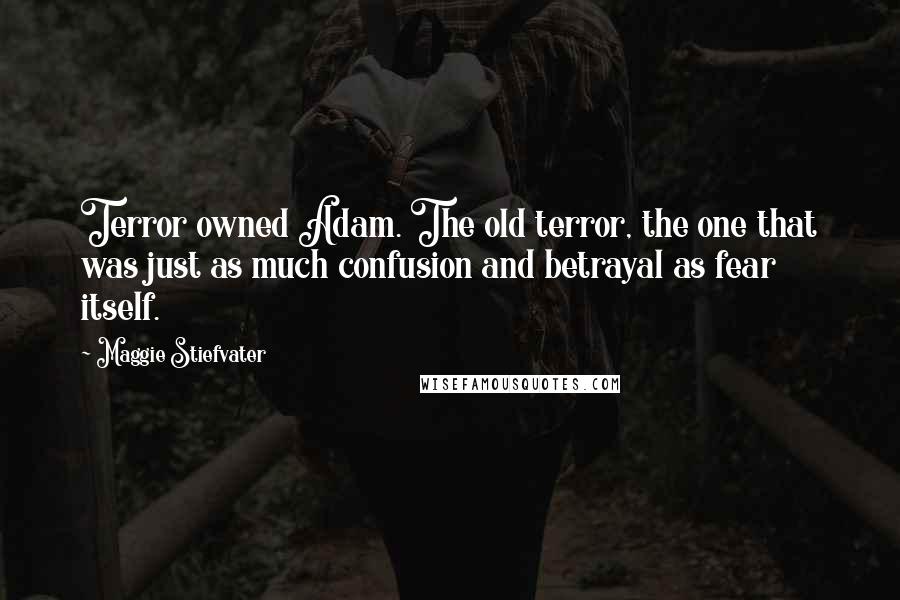 Maggie Stiefvater Quotes: Terror owned Adam. The old terror, the one that was just as much confusion and betrayal as fear itself.