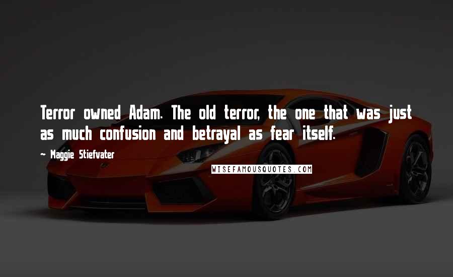 Maggie Stiefvater Quotes: Terror owned Adam. The old terror, the one that was just as much confusion and betrayal as fear itself.