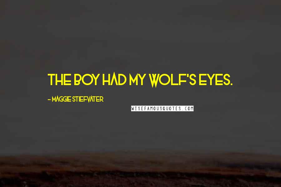 Maggie Stiefvater Quotes: The boy had my wolf's eyes.