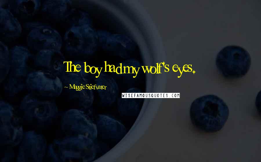 Maggie Stiefvater Quotes: The boy had my wolf's eyes.