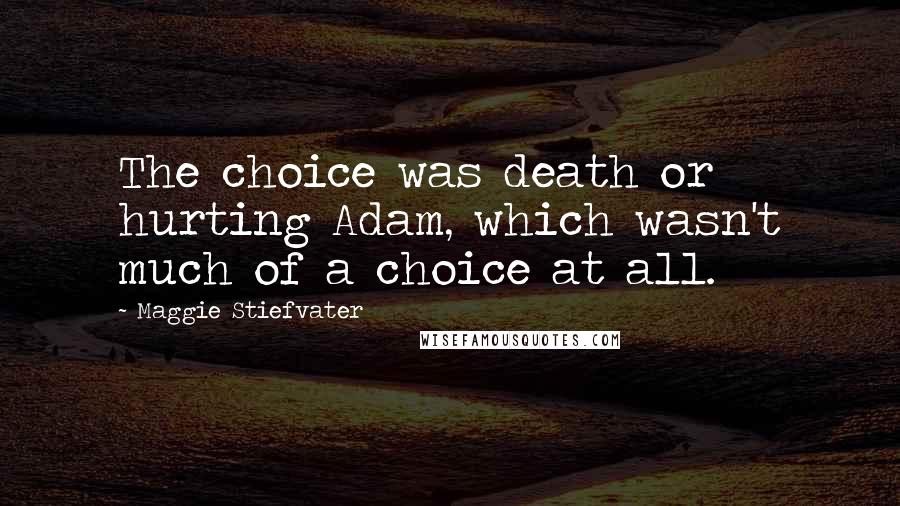 Maggie Stiefvater Quotes: The choice was death or hurting Adam, which wasn't much of a choice at all.