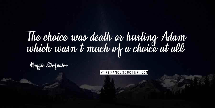 Maggie Stiefvater Quotes: The choice was death or hurting Adam, which wasn't much of a choice at all.