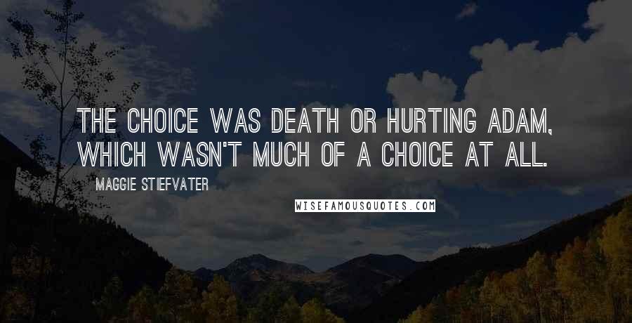 Maggie Stiefvater Quotes: The choice was death or hurting Adam, which wasn't much of a choice at all.