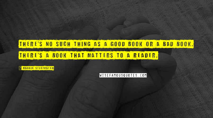 Maggie Stiefvater Quotes: There's no such thing as a good book or a bad book. There's a book that matters to a reader.
