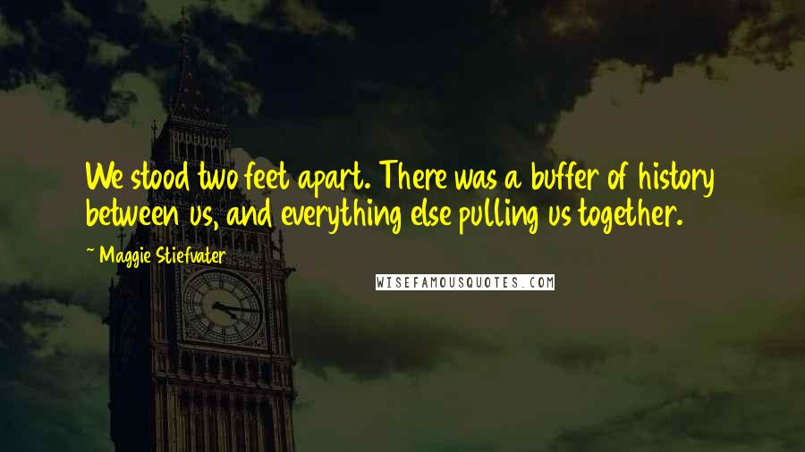 Maggie Stiefvater Quotes: We stood two feet apart. There was a buffer of history between us, and everything else pulling us together.