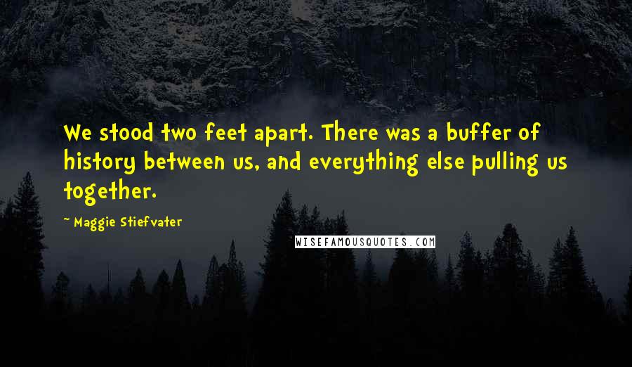 Maggie Stiefvater Quotes: We stood two feet apart. There was a buffer of history between us, and everything else pulling us together.