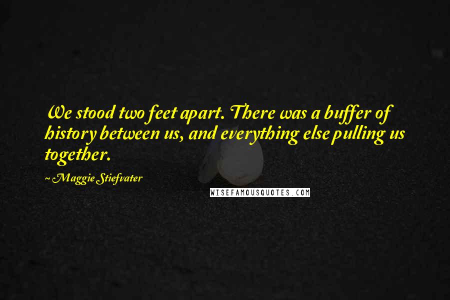 Maggie Stiefvater Quotes: We stood two feet apart. There was a buffer of history between us, and everything else pulling us together.