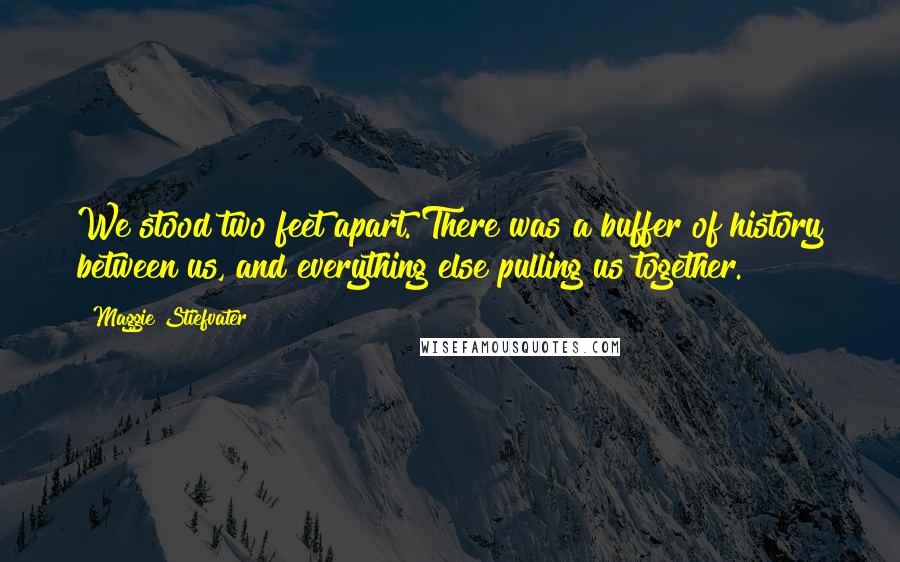 Maggie Stiefvater Quotes: We stood two feet apart. There was a buffer of history between us, and everything else pulling us together.