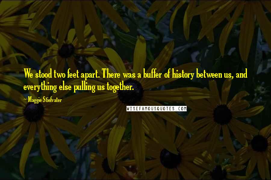 Maggie Stiefvater Quotes: We stood two feet apart. There was a buffer of history between us, and everything else pulling us together.