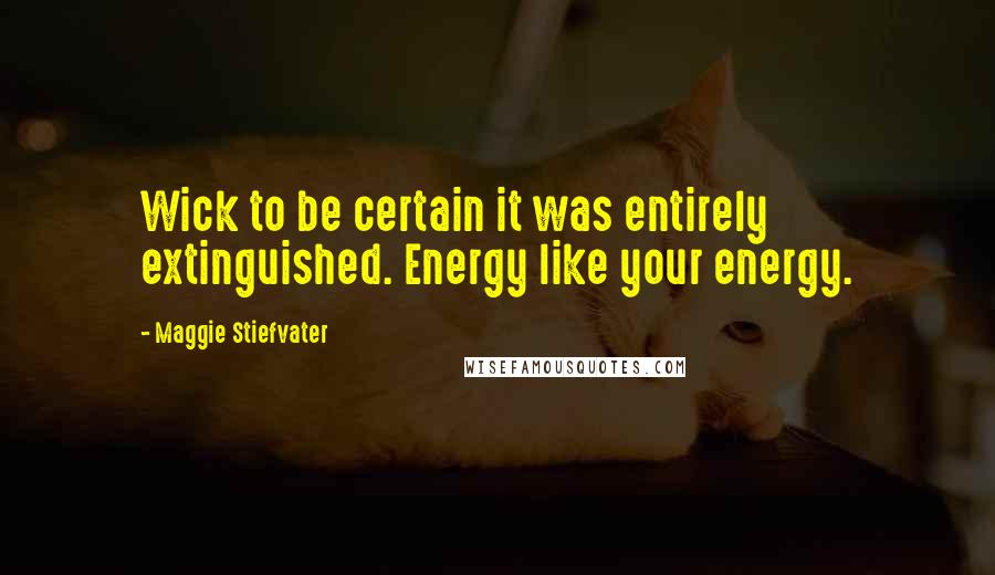 Maggie Stiefvater Quotes: Wick to be certain it was entirely extinguished. Energy like your energy.