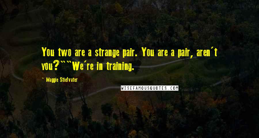 Maggie Stiefvater Quotes: You two are a strange pair. You are a pair, aren't you?""We're in training.