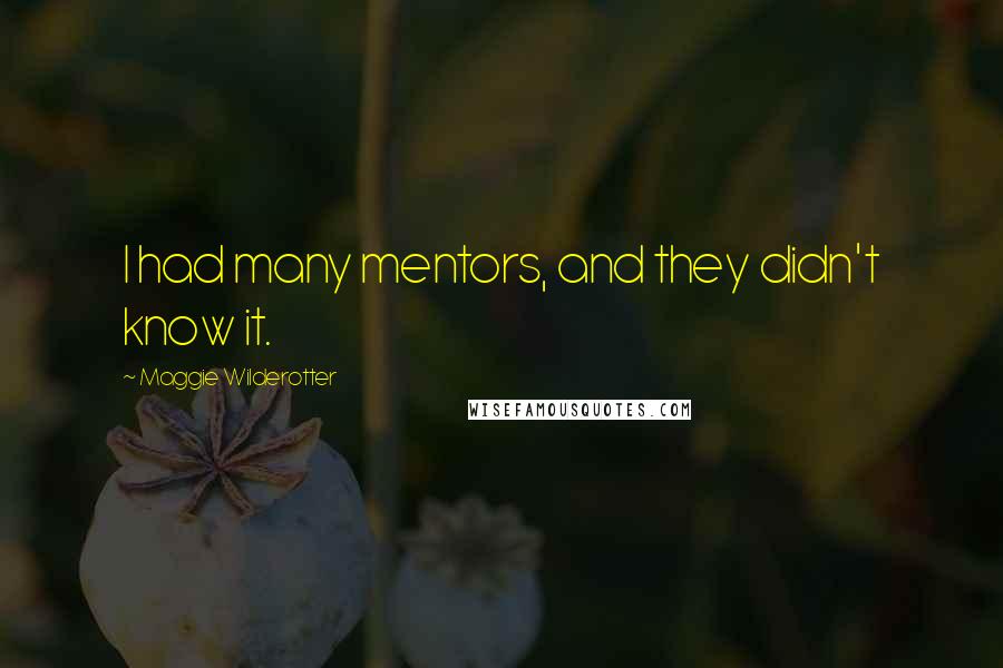 Maggie Wilderotter Quotes: I had many mentors, and they didn't know it.