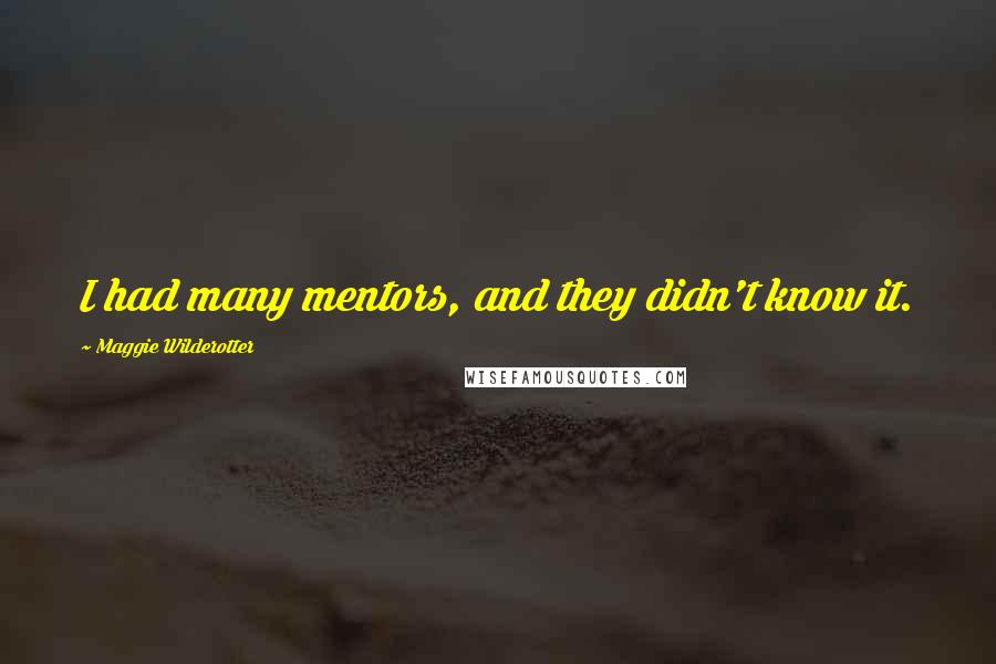 Maggie Wilderotter Quotes: I had many mentors, and they didn't know it.