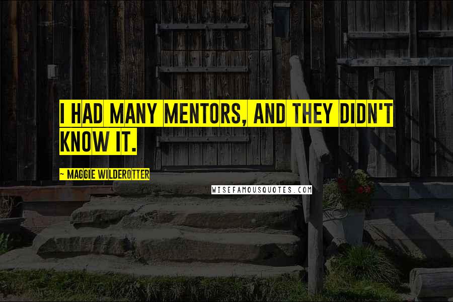 Maggie Wilderotter Quotes: I had many mentors, and they didn't know it.
