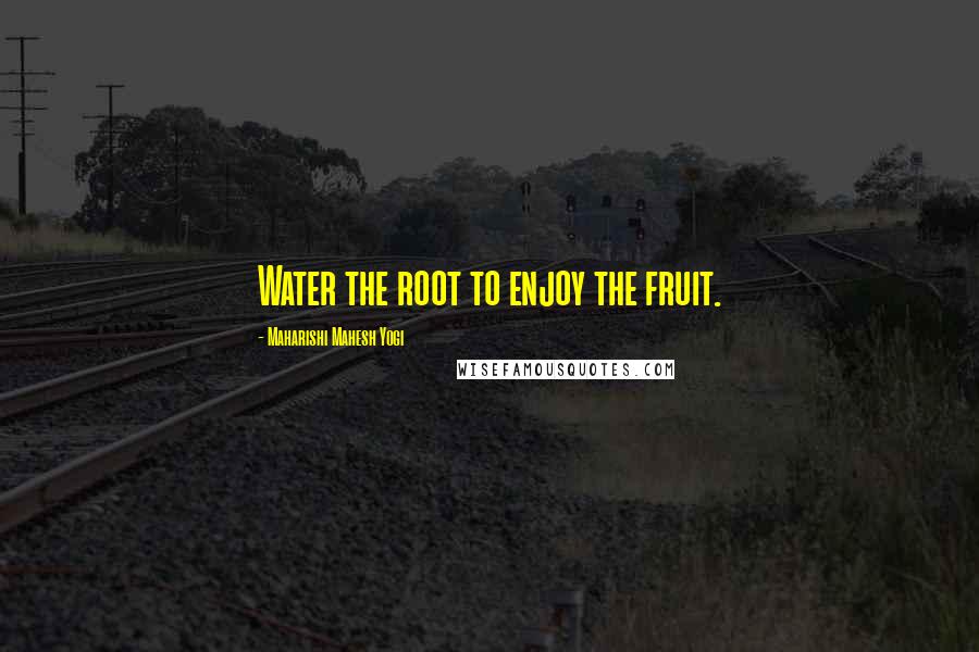 Maharishi Mahesh Yogi Quotes: Water the root to enjoy the fruit.