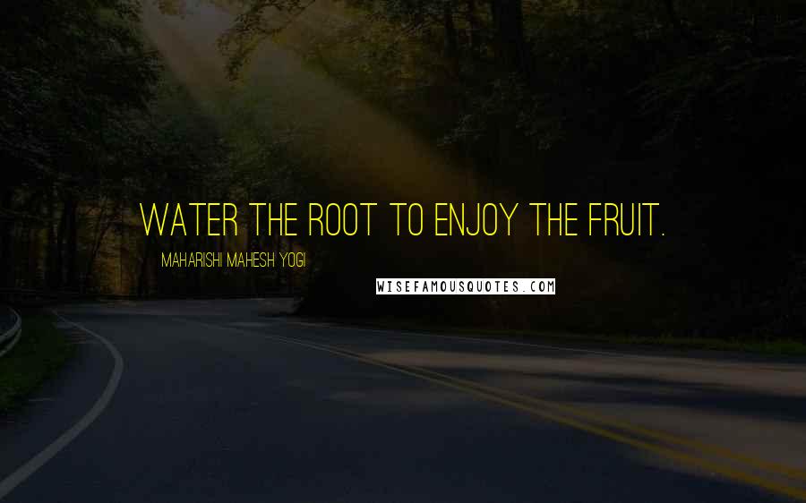 Maharishi Mahesh Yogi Quotes: Water the root to enjoy the fruit.