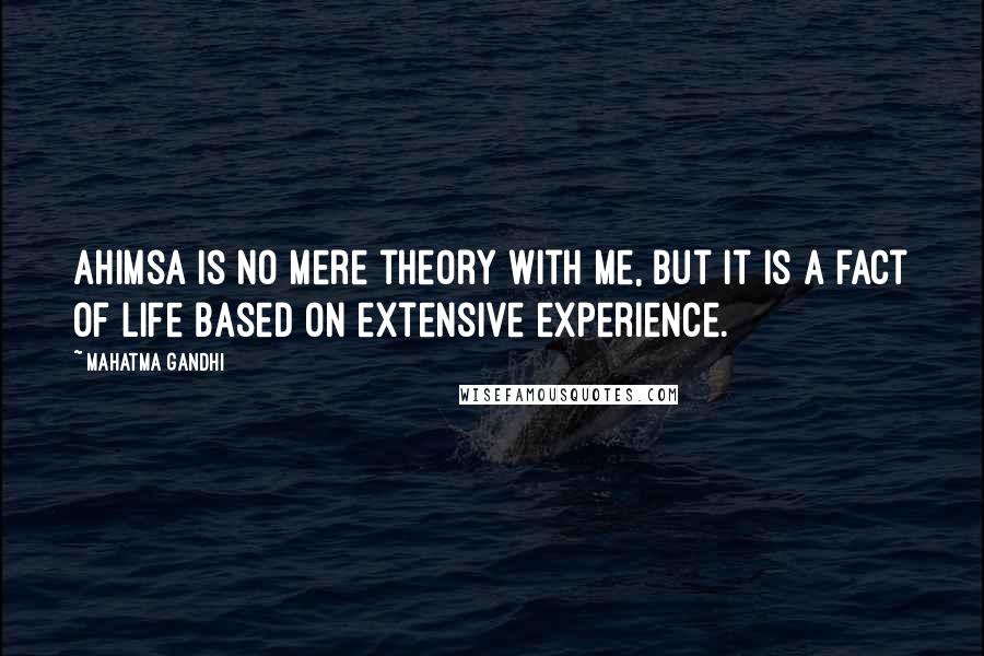 Mahatma Gandhi Quotes: Ahimsa is no mere theory with me, but it is a fact of life based on extensive experience.