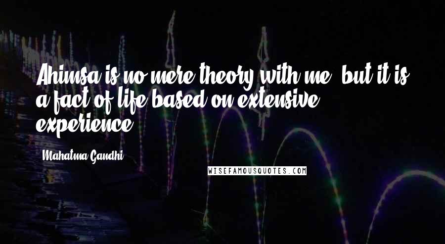 Mahatma Gandhi Quotes: Ahimsa is no mere theory with me, but it is a fact of life based on extensive experience.