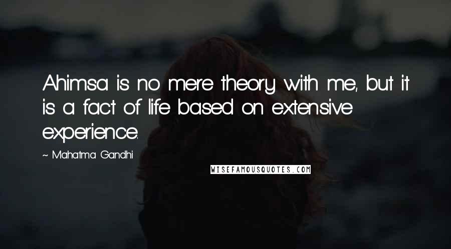 Mahatma Gandhi Quotes: Ahimsa is no mere theory with me, but it is a fact of life based on extensive experience.