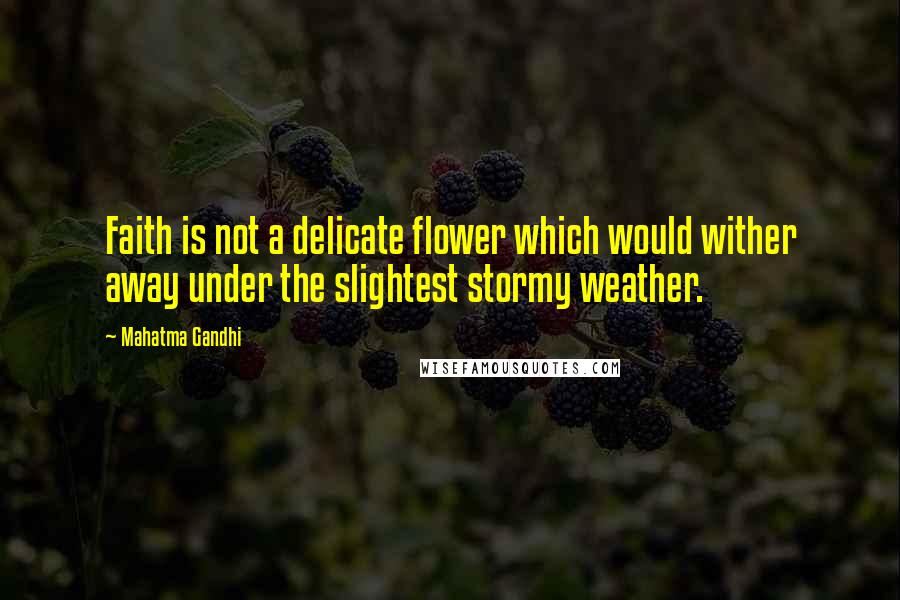 Mahatma Gandhi Quotes: Faith is not a delicate flower which would wither away under the slightest stormy weather.