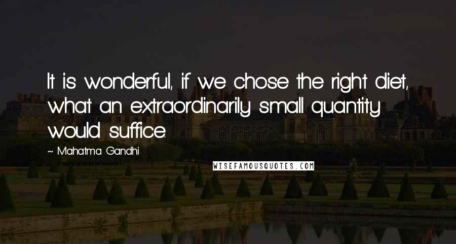 Mahatma Gandhi Quotes: It is wonderful, if we chose the right diet, what an extraordinarily small quantity would suffice.