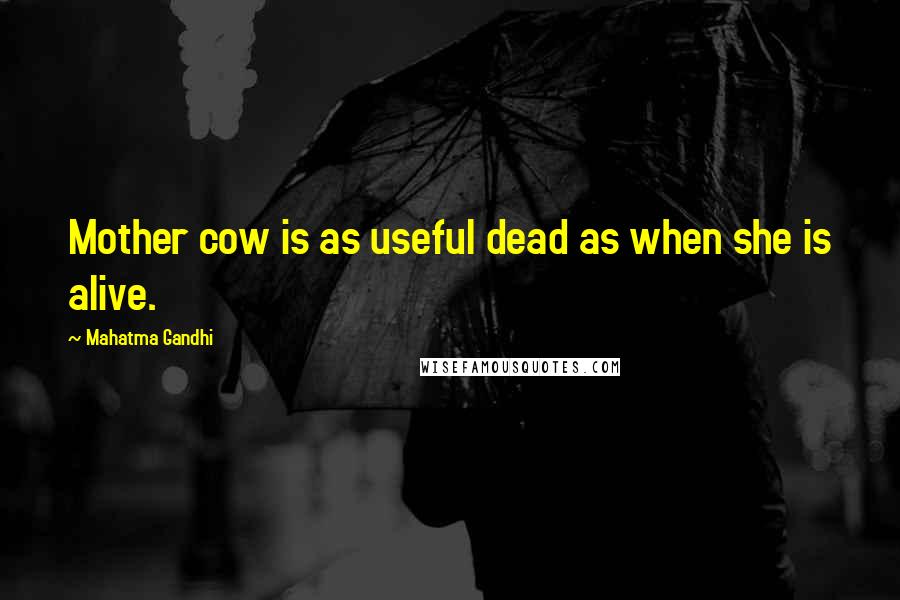 Mahatma Gandhi Quotes: Mother cow is as useful dead as when she is alive.