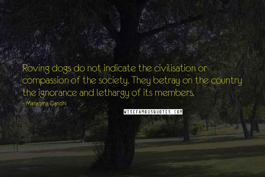 Mahatma Gandhi Quotes: Roving dogs do not indicate the civilisation or compassion of the society. They betray on the country the ignorance and lethargy of its members.