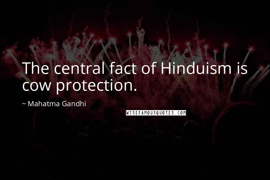 Mahatma Gandhi Quotes: The central fact of Hinduism is cow protection.