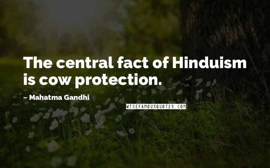 Mahatma Gandhi Quotes: The central fact of Hinduism is cow protection.