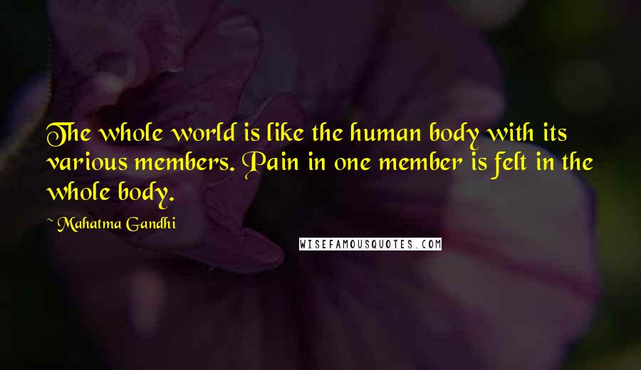 Mahatma Gandhi Quotes: The whole world is like the human body with its various members. Pain in one member is felt in the whole body.
