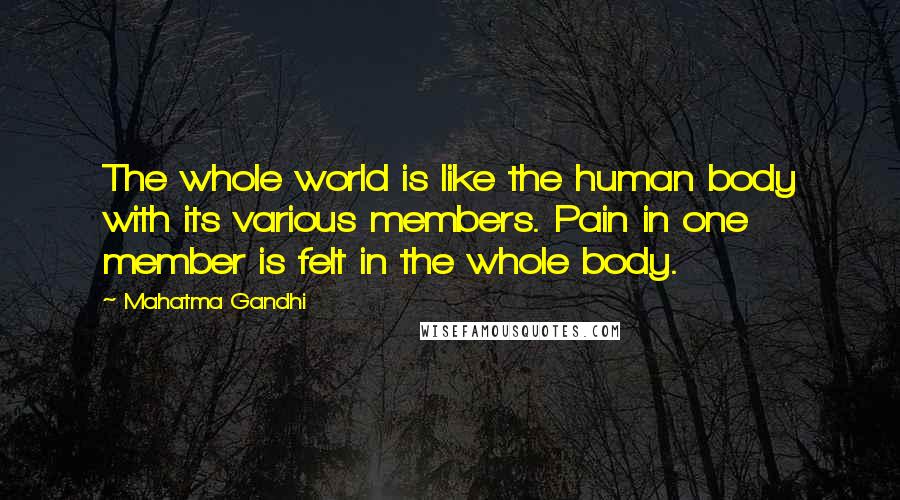 Mahatma Gandhi Quotes: The whole world is like the human body with its various members. Pain in one member is felt in the whole body.