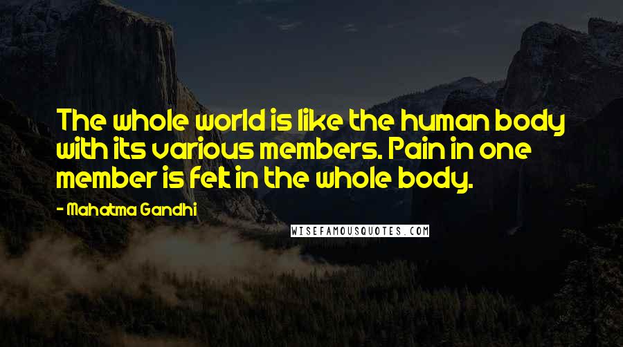 Mahatma Gandhi Quotes: The whole world is like the human body with its various members. Pain in one member is felt in the whole body.