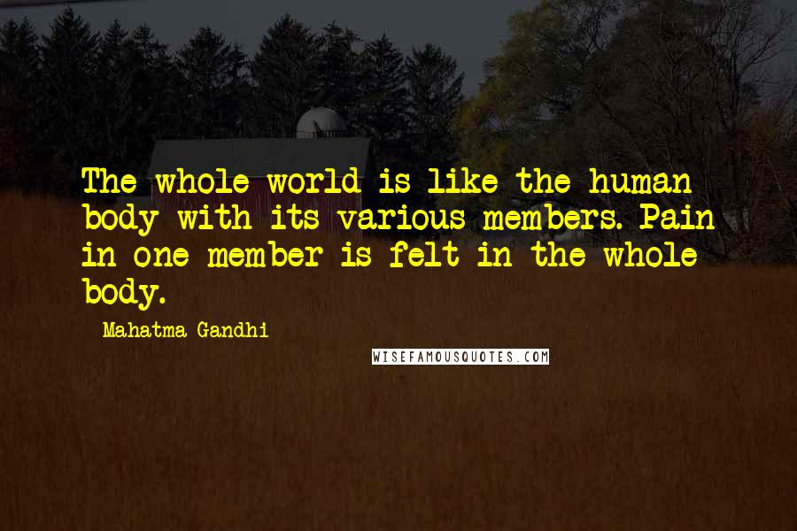 Mahatma Gandhi Quotes: The whole world is like the human body with its various members. Pain in one member is felt in the whole body.