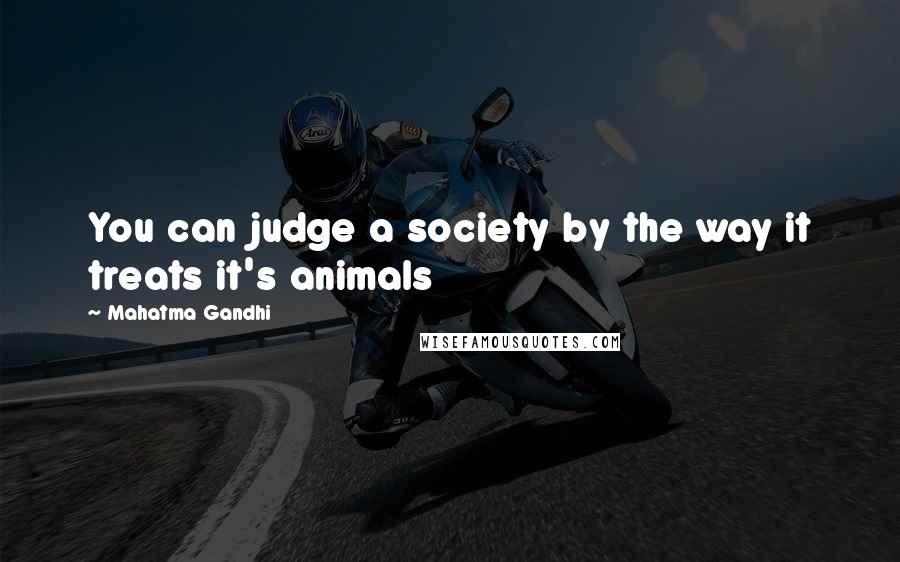 Mahatma Gandhi Quotes: You can judge a society by the way it treats it's animals