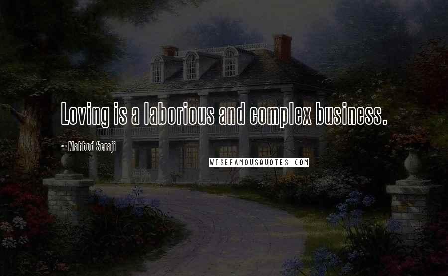 Mahbod Seraji Quotes: Loving is a laborious and complex business.