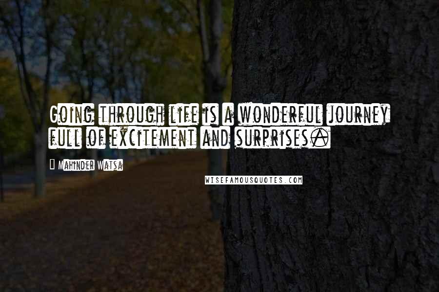 Mahinder Watsa Quotes: Going through life is a wonderful journey full of excitement and surprises.