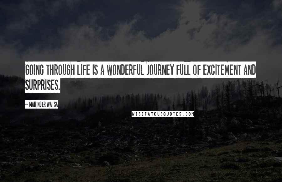 Mahinder Watsa Quotes: Going through life is a wonderful journey full of excitement and surprises.